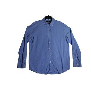 Buttercloth L/S Blue Plaid Button Down Shirt Mens 2XL XXL Slim Fit Very Soft